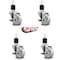 Service Caster 3'' Nylon Swivel 1-7/8'' Expanding Stem Caster Set with Brake, 4PK SCC-EX20S314-NYS-TLB-178-4 - alternate 3
